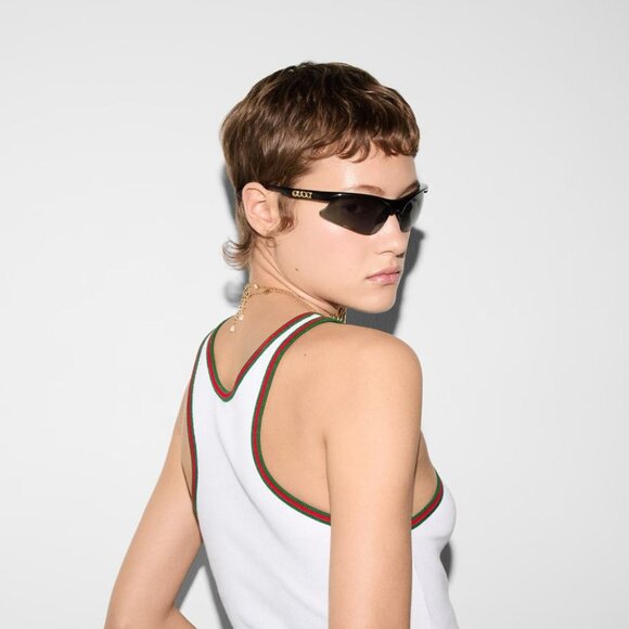 Gucci Women Sunglasses Black Grey Mask GG1774S 006 BRAND NEW - Picture 1 of 12